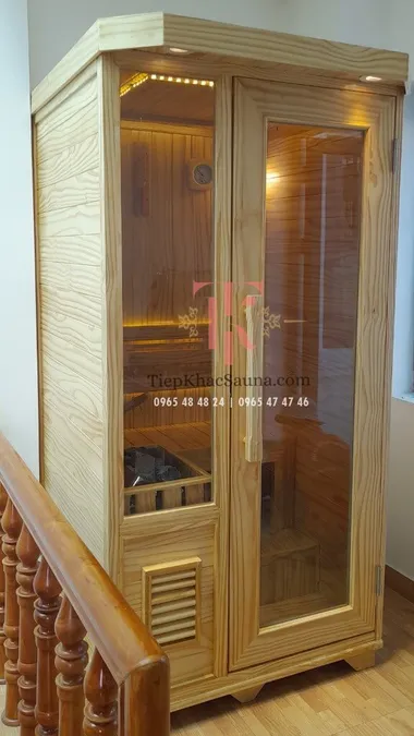Phòng xông khô mini lắp đặt tại Quận 2, HCM. Cao 2m, ngang 1m, sâu 1m. Sử dụng 1 người/lần xông. Hình 3