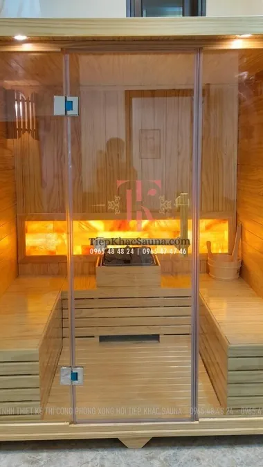 Phòng xông hơi SPA tại Phan Thiết. Cao 2m, ngang 1m8, sâu 1m4. Sử dụng tối đa 8 người/lần xông. Hình 1