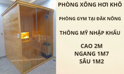 Hoàn thành lắp đặt phòng xông hơi khô và phòng thay đồ gỗ thông Mỹ cho phòng GYM tại Đắk Nông