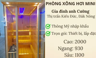 Bàn giao Phòng xông hơi mini nhỏ gọn, xinh xắn cho gia đình anh Cường tại TT Kiến Đức, Đăk Nông