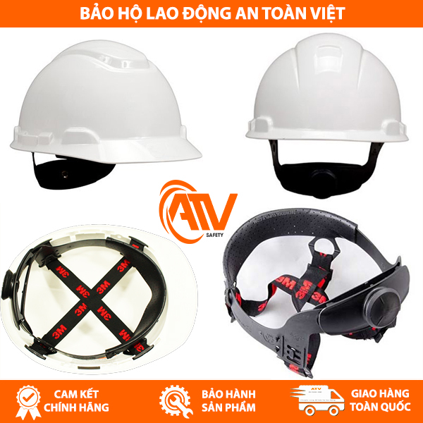 Mũ bảo hộ 3M H701V có lỗ thoáng khí kèm với phụ kiện