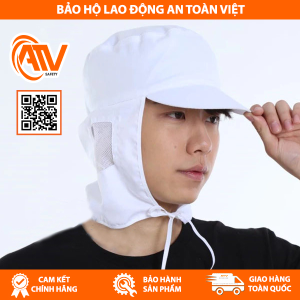 Nón vải thủy sản trùm đầu với thiết kế vải lưới thoáng khí