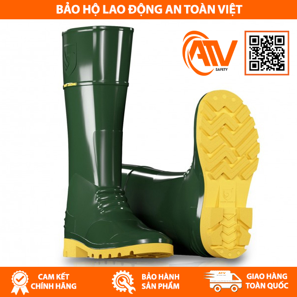 Ủng Bảo Hộ Thùy Dương Xanh Rêu - Vàng 224 Hàng Việt Nam chất lượng cao