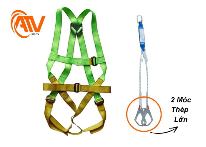 Dây đai an toàn Adela 2 móc thép