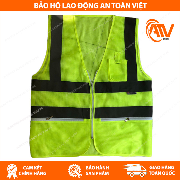 Áo Phản Quang Màu Xanh - Dây Đen