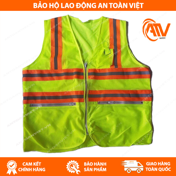 Áo Phản Quang Xanh - Cam Đen