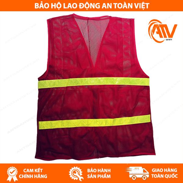Áo Phản Quang Lưới Đỏ