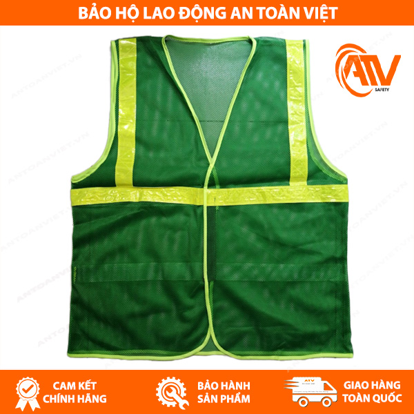 Áo Phản Quang Xanh - 1 Dây Vàng