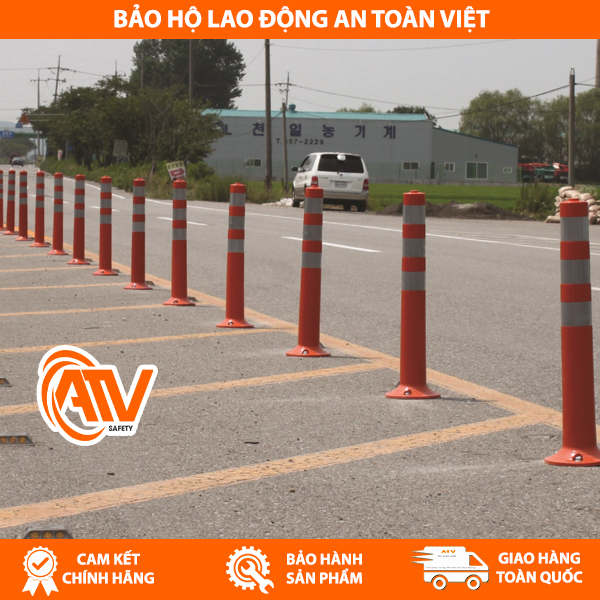 Cọc tiêu giao thông hình trụ khi sử dụng