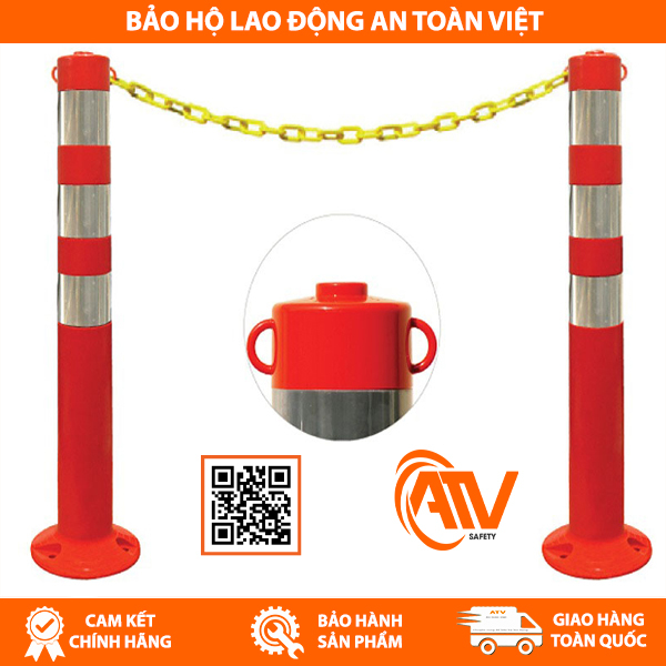 sản phẩm cọc tiêu hình trụ có dây xích