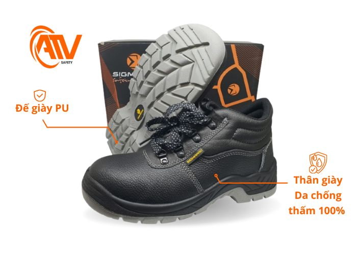 Chất liệu da công nghiệp được ứng dụng trong các bộ phận của giày bảo hộ lao động