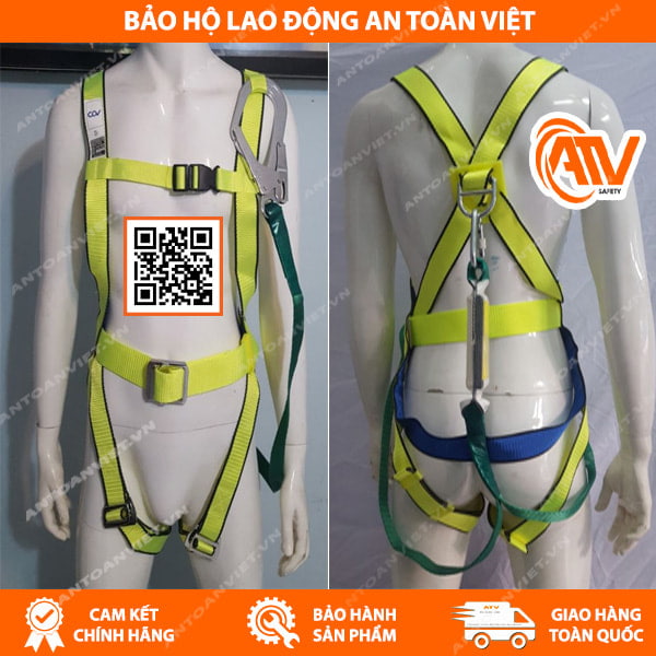 Toàn bộ hình phía trước và sau Dây Đai Toàn Thân COV Hàn Quốc 1 Móc Sắt