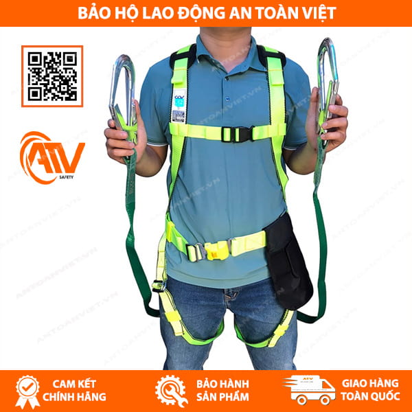 Cách đeo Dây Đai An Toàn Toàn Thân COV B1 2 Móc Nhôm