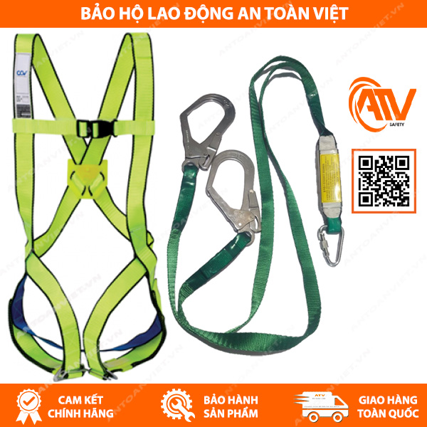 Dây Đai An Toàn Toàn Thân A2 Với Dây Nối Giảm Sốc 2 Móc Nhôm