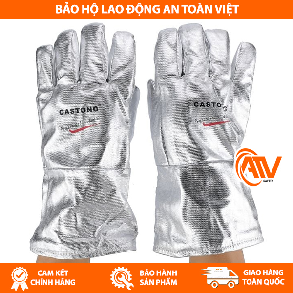 Găng Tay Chịu Nhiệt 200 Độ C Castong PCRR15-45 Tráng Nhôm