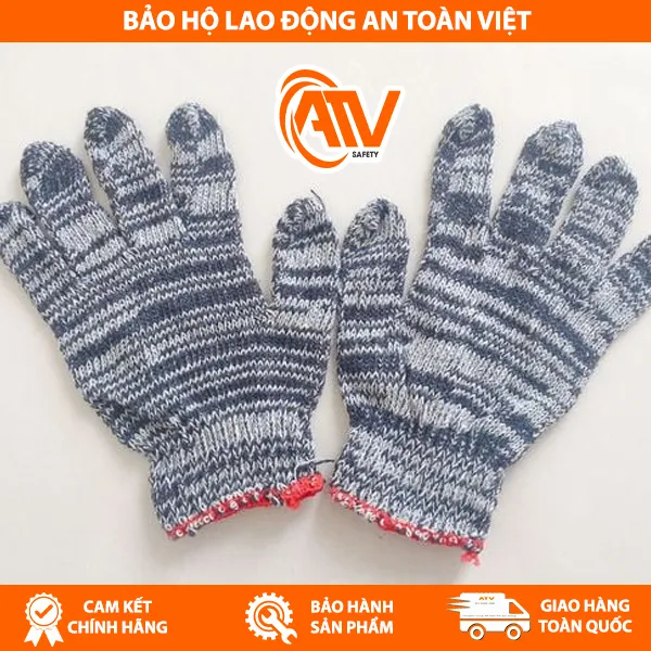 Găng Tay Sợi Màu Muối Tiêu được dùng trong các công việc cần sự bảo vệ đoi tay