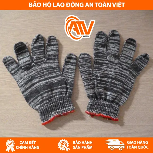 Găng Tay Sợi Màu Muối Tiêu chất liệu thoáng mát, thấm hút mồ hôi