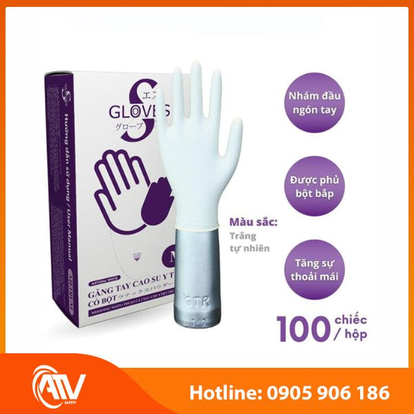 Găng Tay Y Tế Có Bột Latex Sritrang 4.8gr thiết kế ôm sát tay, dễ dàng vận động