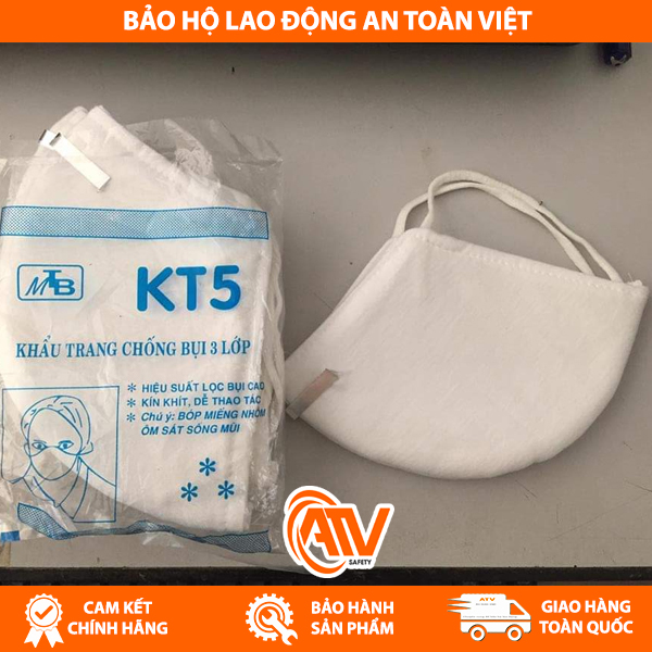 Khẩu Trang Vải KT5 Nẹp Ngoài lọc hiệu quả