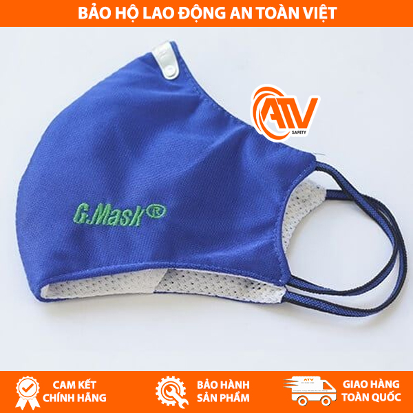 Khẩu Trang Vải Than Hoạt Tính GMask Đeo Tai màu xanh dương