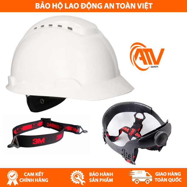 Mũ bảo hộ 3M H701V có lỗ thoáng khí với nút vặn điều chỉnh chắc chắn