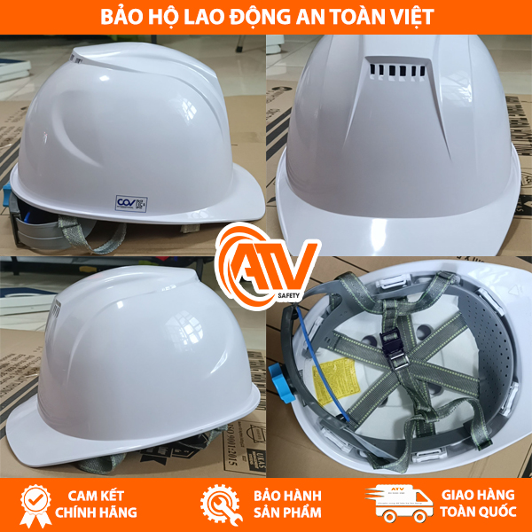 Mũ bảo hộ COVH-A001 màu trắng chủ đạo