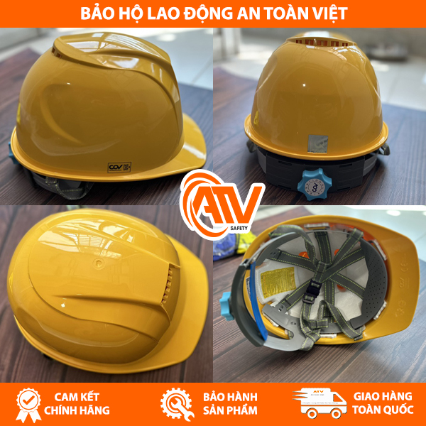Mũ bảo hộ COVH-A001 màu vàng nổi bật bắt mắt