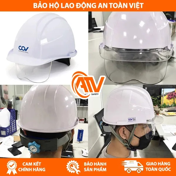 Mũ Bảo Hộ Có Kính COV VINAH-E002 bảo vệ hoàn toàn phần đầu