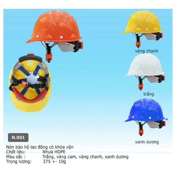 Mũ bảo hộ Bảo Bình N001 đa dạng màu sắc