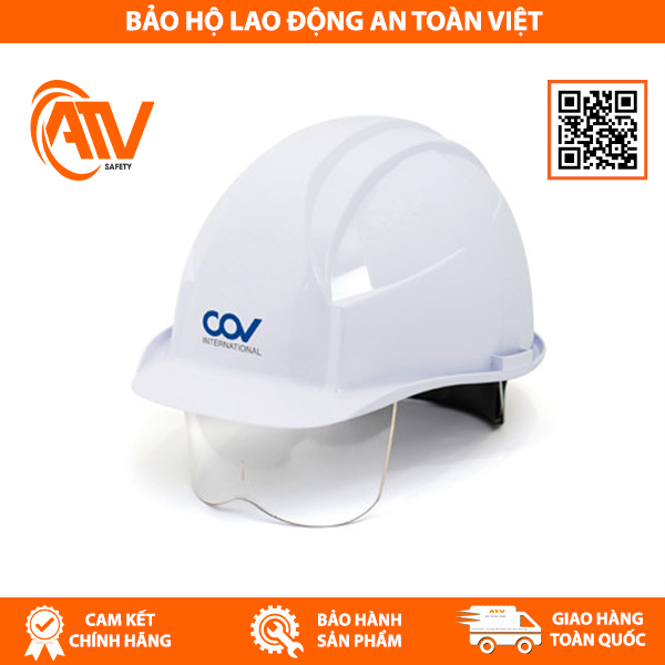 Mũ bảo hộ COV E002 có kính chắn trước mặt bảo vệ toàn diện