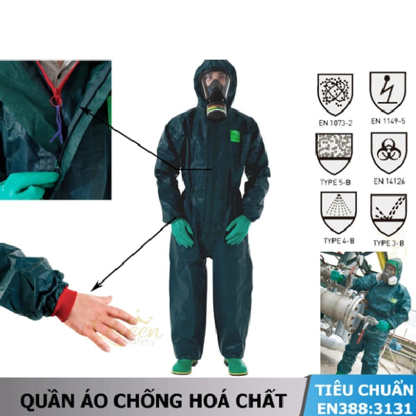 Quần Áo Chống Hóa Chất Cao Cấp Ansell AlphaTec 4000 l An Toàn Việt