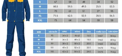 Cách chọn size quần áo bảo hộ lao động