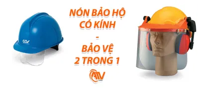Bảo Vệ 2 Trong 1 Với Nón Bảo Hộ Có Kính
