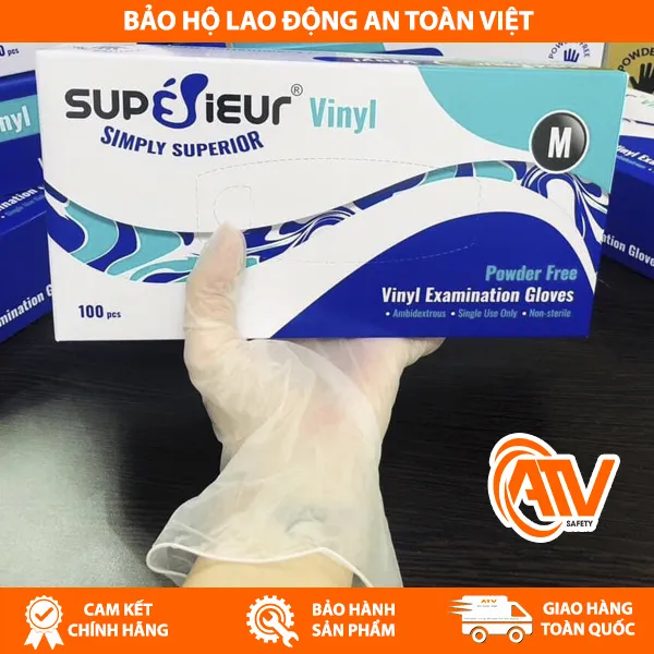  Găng Tay Y Tế Không Bột Vinyl Supérieur