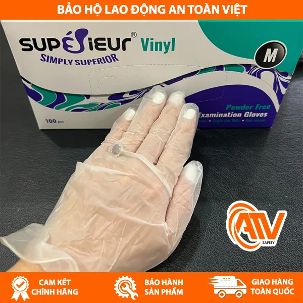  Găng Tay Y Tế Không Bột Vinyl Supérieur