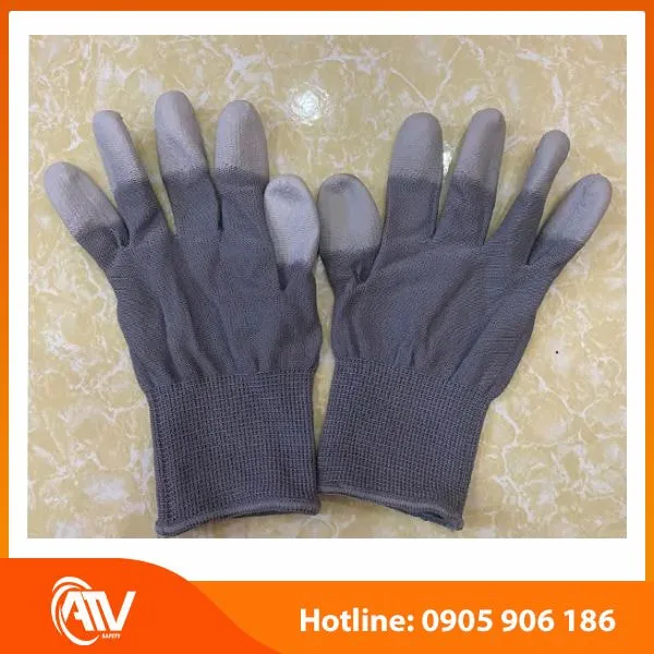 Găng Tay Phòng Sạch Sợi Polyester Phủ Pu Đầu Ngón