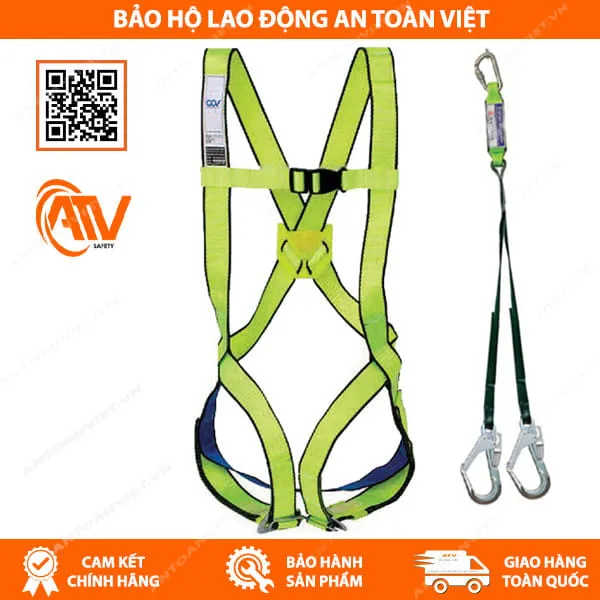 Dây Đai An Toàn Toàn Thân A2 Với Dây Nối Giảm Sốc 2 Móc Nhôm