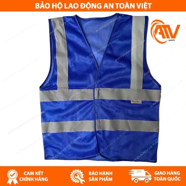 Áo Phản Quang Lưới Xanh Dương - Xám 