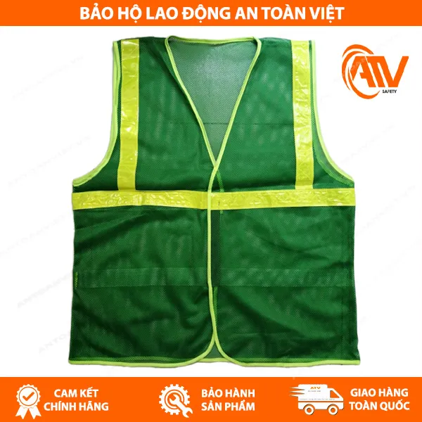 Áo Phản Quang Xanh 1 Dây Vàng 