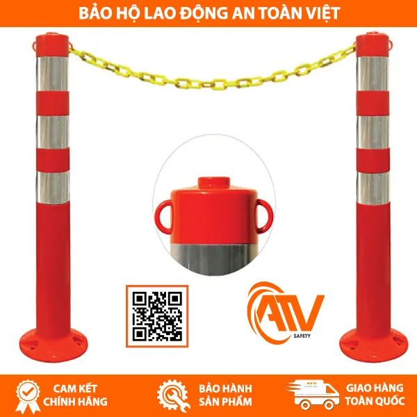 Cọc Tiêu Hình Trụ Có Dây Xích