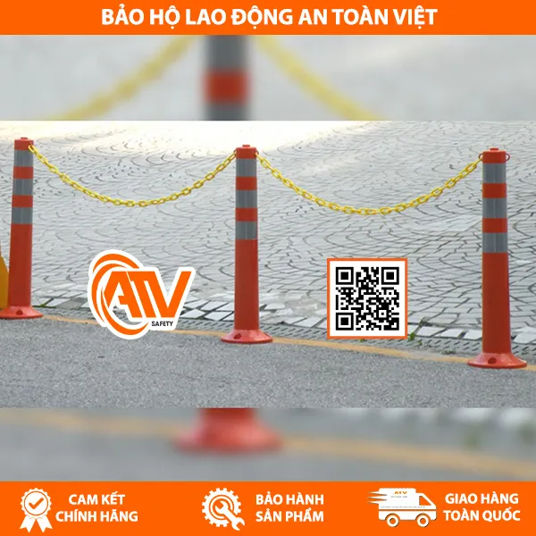 Cọc Tiêu Hình Trụ Có Dây Xích