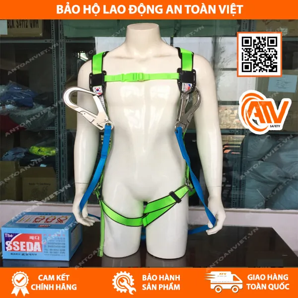 Dây đai an toàn toàn thân SSEDA 2 móc nhôm (không đai bụng )