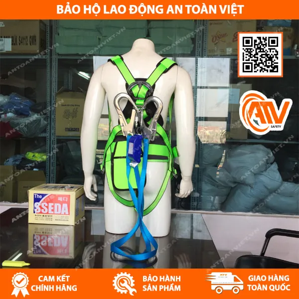 Dây đai an toàn toàn thân SSEDA 2 móc nhôm (không đai bụng )