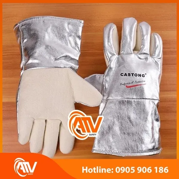 Găng Tay Chịu Nhiệt 300 Độ C Castong NFRR15 - 34 Tráng Bạc