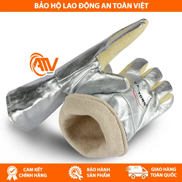 Găng Tay Chịu Nhiệt 500 Độ C Castong YERR15 - 34 Trắng Vàng 