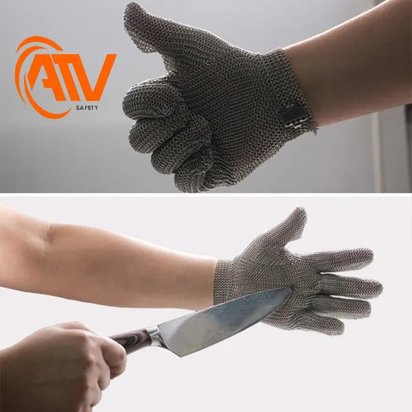 Găng Tay Chống Cắt Sợi Thép 5 Ngón