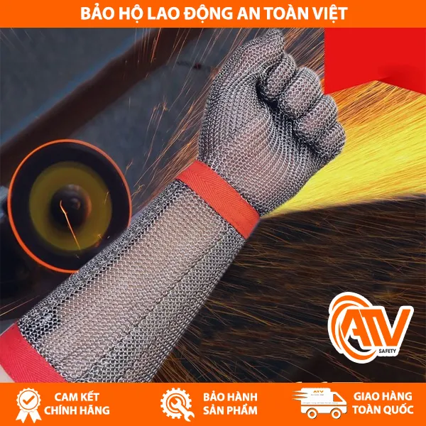 Găng Tay Chống Cắt Inox Loại Dài 37cm