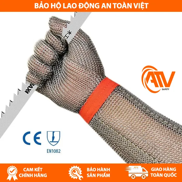 Găng Tay Chống Cắt Inox Loại Dài 37cm