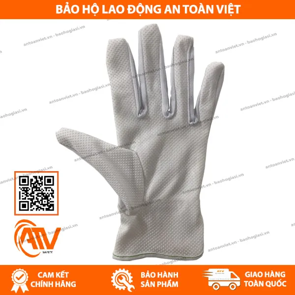 Găng Tay Phòng Sạch Phủ Hạt Nhựa Kẻ Sọc 