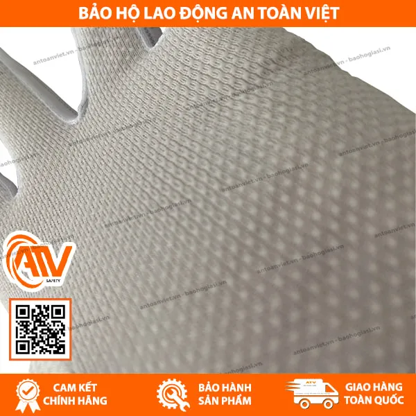 Găng Tay Phòng Sạch Phủ Hạt Nhựa Kẻ Sọc 